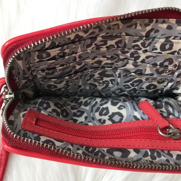 Coach Red Poppy Patent Leather Wristlet - Picture 4 of 4